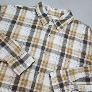 Lee Dungarees Men's Brown Check‎ Button Up Shirt Sz L